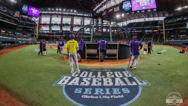 TCU Practicing before the Kubota Classic at Globe Life Field